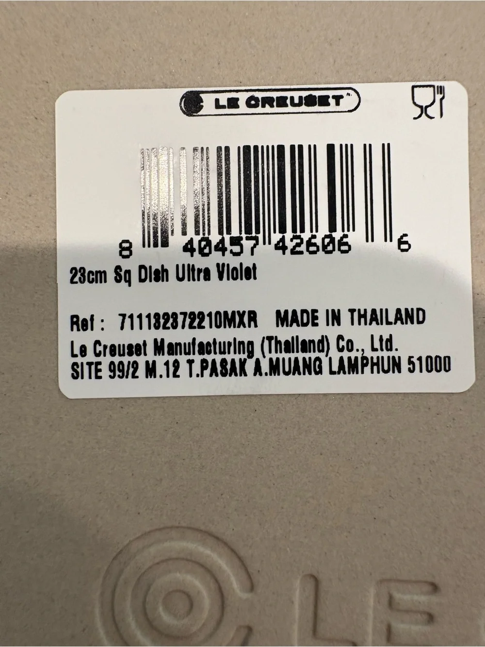 NWT Le Creuset Square Stoneware Baking Dish - Ultra Violet